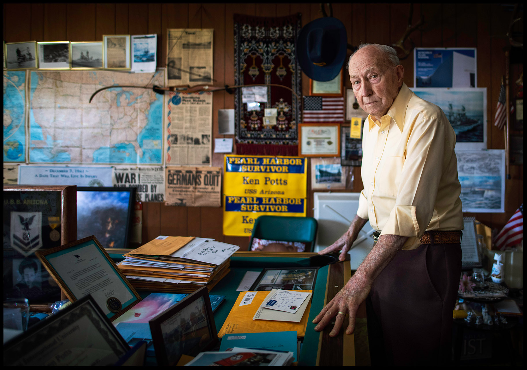 Ken Potts <br> 1 of 2 living survivors of <br> sinking of USS Arizona